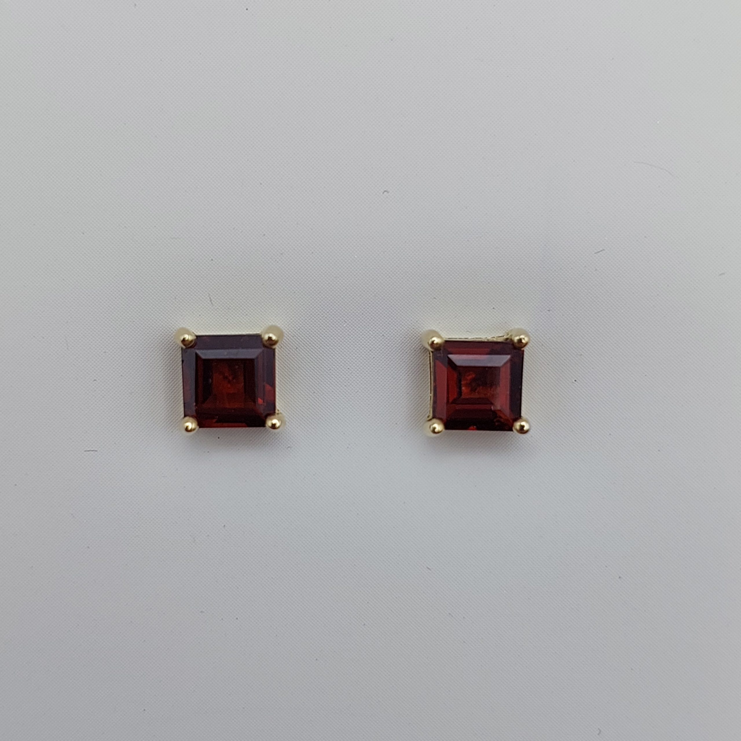 9ct Gold Garnet Earrings TSJ137/YG/G