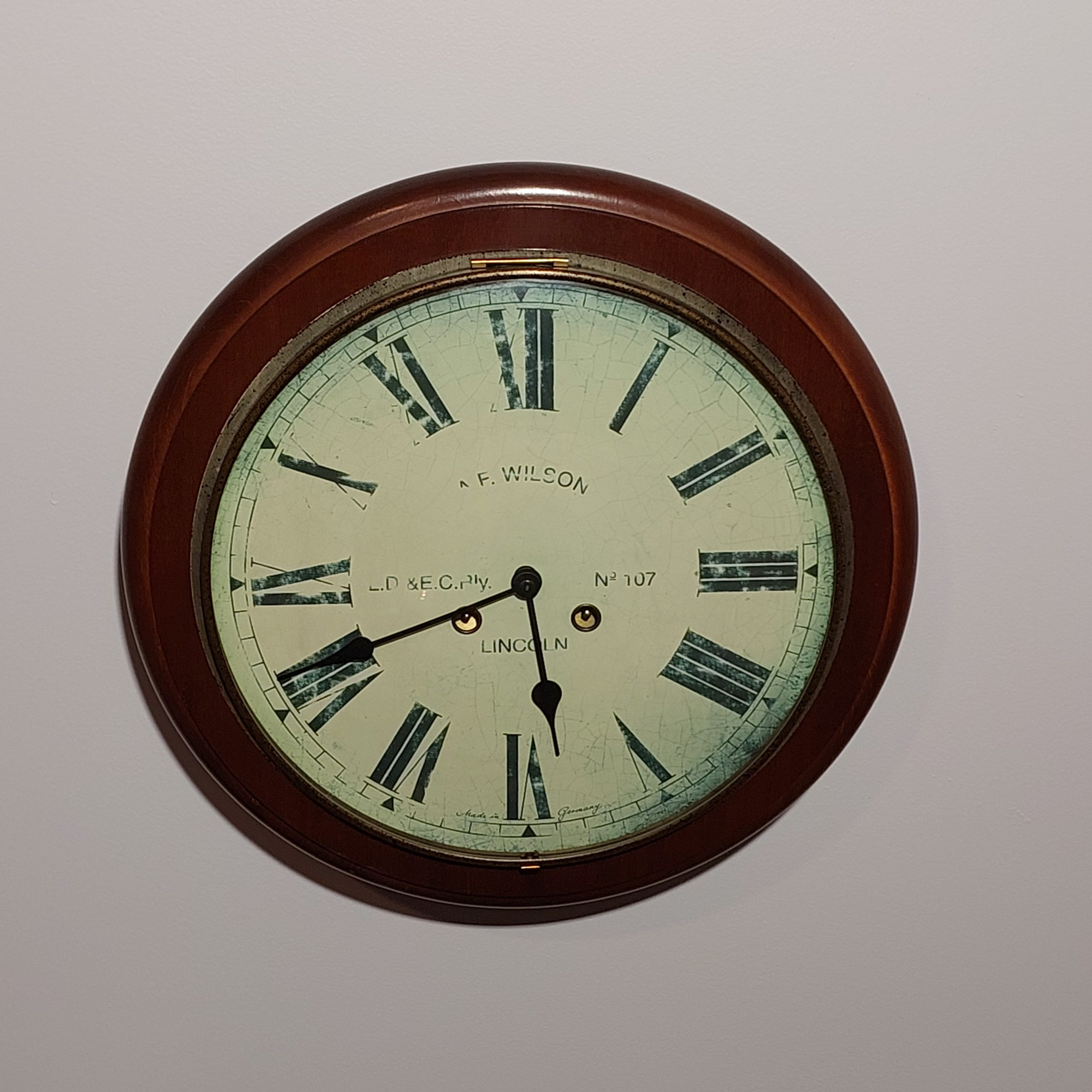Mechanical Station Striking Wall Clock, Hermle 30766-030130