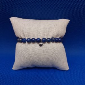 Lapis Bracelet with Small Heart Charm