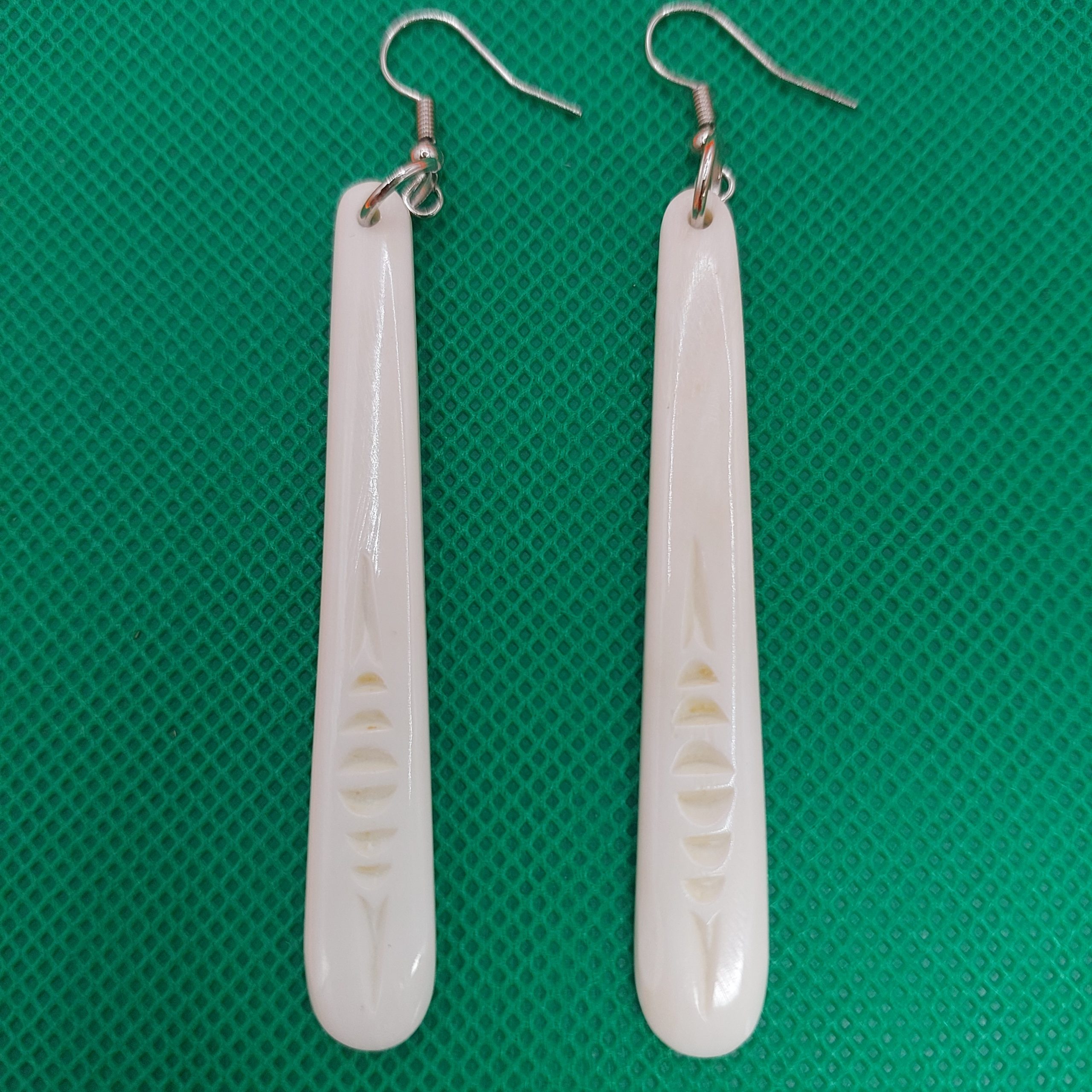 Bone Earrings with Stirling Silver Hooks