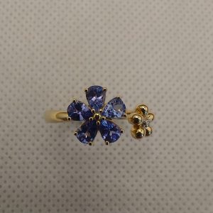 9ct Gold, Tanzanite and Diamond Ring